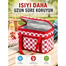 Çok Amaçlı Isı Yalıtımlı Termos Çanta Piknik Kamp Seyahat Ve Market Kullanımına Uygun - Lisinya Kırmızı