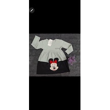 Mickey Kız Çocuk Elbise 3-8 Yaş Siyah