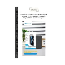 Premium Yedek Günlük Mahremiyet İphone 16 Pro Uyumlu Temperli Hayalet Cam Ekran Koruyucu