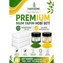 Premium Mum Yapım Hobi Seti - Parafin Wax 250 Gr - 2'li Toz Mum Boyası Seti - Yeşil, Sarı Bkfabpw2502ysr Karışık