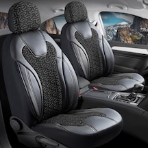 Ford Connect 2+1 Deri Detaylı Oto Koltuk Kılıfı Ön Arka Set Siyah Beyaz Siena Model Fs