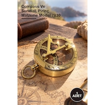1 Adet Pirinç Güneş Saati Ve Pusula Compass Ve Sundial, Pirinç Malzeme Model 7830