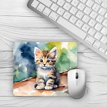 Suluboya Yavru Kedi Tasarımlı Baskılı 18x22 Cm Mouse Pad