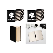 Bajaj White Logo Sevgili Çift Kanvas Defter Siyah