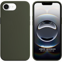 Microsonic Apple iPhone Uyumlu 17e Kılıf Liquid Lansman Silikon Haki -