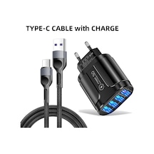 Vumpach 4 Portlu Usb Hızlı Şarj Cihazı Hızlı Şarj 3.0 48w Duvar Tipi Cep Telefonu Hızlı Şarj Uyumlu İphone Samsung Xiaomi Seyahat Adaptörü