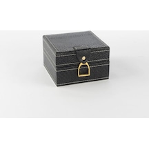 Mikasa Moor Siyah Gold Kulplu Deri Kutu 12x12x8cm