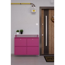 Ceha Kilitli Tablalı 4'lü Metal Ayakkabılık - Pembe K.AYK-2.4/B/P 4010/KL