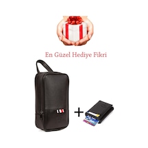 Adelina Bags Adelina Erkek Siyah Seyahat Portföy Clutch El Çanta Ve Cüzdan