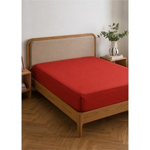 Bella Maison %100 Pamuk Saten Supreme Basic Çift Kişilik Lastikli Çarşaf Bordo 160x200x35 Cm Bordo