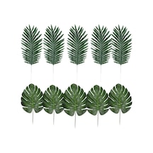 Yapay Çiçek 5 Palmiye Ve 5 Monstera Yaprağı