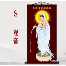 Stil S-55 110cm-guanyin Bodhisattva, Buda Asılı Tablolar Nefis Feng Shui İpek Kaydırma Asılı Resim