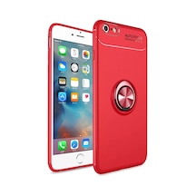Newface Apple iPhone Uyumlu 6 Kılıf Range Yüzüklü Silikon - Kırmızı