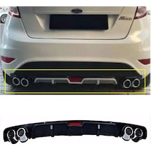 Ford Fiesta Siyah Difüzör 4 Krom Egzoz Görünümlü Difizör Arka Ek Body Kit 2009 - 2018