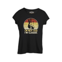 Not Old But Classic Guitar Siyah Kadın Tshirt 001