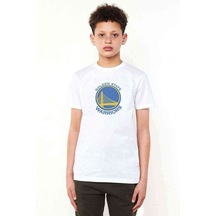 Tshirthane Golden State Warriors Baskılı Unisex Çocuk Beyaz T-Shirt