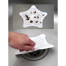 1 Adet Beyaz Deniz Yıldızı Lavabo Süzgeci, Lavabo Tıkacı, Silikon Süzgeç Beyaz