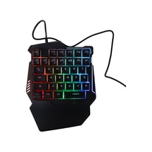 Yuntech01 Ergonomik Wrist Restli 35 Tuşlu Kablolu Bir El Oyun Klavyesi, Rgb Işıklı Sessiz Abs Materyal Pubg Oyuncu Yardımı