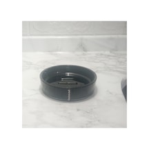 Buççin Online Mağaza Sabunluk Siyah Kristal Taşlı Akrilik 11x11x3cm Banyo Seti Akrilik Beyaz Çok Renkli