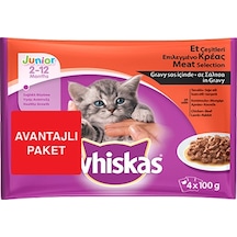 Whiskas Pouch Multipack Yavru Kedi Etli Konserve Mama Çeşitleri 4 x 100 G