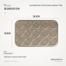 Yifomall Ev Fırını Hamuru Kalıbı: 15'li Non-stick, Makaron, Çikolatalı Gevrek, Kakao Cipsi İçin Profesyonel Pastane Aracı Diğer