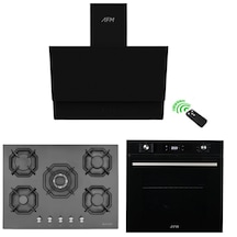 Eminçelik ve AFM Tech 22 385 + FM7700 + FM3400  Ankastre Set Siyah