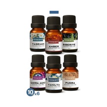 6'lı Set Esansiyel Uçucu Yağ Buhurdanlık Yağı Hava Nemlendirici Aroma Difüzörü Kokusu Esans 10ml Set Çok Çeşitli