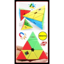 Moyu Meilong Pyramid Manyetik Bloklar- Mıknatıslı Stickersız Akıl Zeka Rübik Küp