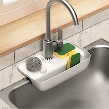 Beyaz Hazneli Elastik Musluk Matı Su Tutucu Düzenleyici Kaydırmaz Taban Organizer Mutfak Banyo Silik Diğer