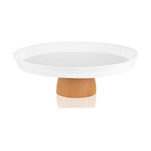 Limoges Ahşap Ayaklı Tabak Beyaz 22 Cm