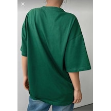 Kozia Outdoors Çizgi Film Karakterleri Baskılı Oversize Basic O Yaka Unisex T-shirt Yeşil