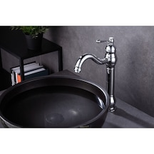 İsaoğlu Yapı Gümüş Çanak Lavabo Bataryası Krom Lavabo Musluğu Polina Çanak Armatür Banyo Bataryası Gümüş