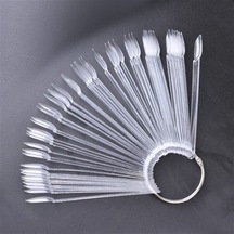 Şeffaf Badem Oval Tips Kartela 50 Adet - Jel Ve Nail Art Gösterim Seti