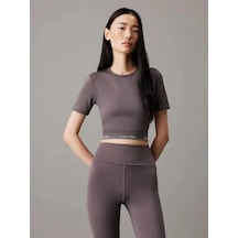Calvin Klein Wo - Ss T-shirt Cro, Pts Gri Kadın T-shirt