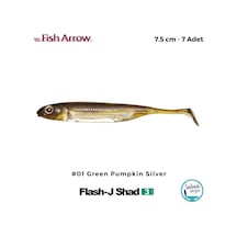Fish Arrow Flash J Shad 7.5cm 3'' 01 Green Pumpkin Silver Silikon Balık 7 Adet
