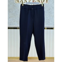 Sentez Sz-5514-l Lacivert Renk Beli Lastikli İnce Duble Paça Pantolon Çok Renkli