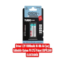 Orion 1.2v 1000mah Ni-mh Aa Şarj Edilebilir Kalem Pil 2'li Paket Erpilsan Elektronik