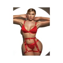 Lisinya Closet Kırmızı Bacak Aksesuarlı Jartiyer Takım Kırmızı