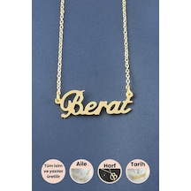 Berat - 672 - İsimli Kolye - Glblseme - - Sarı