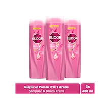 Elidor Superblend 2'si 1 Arada Güçlü ve Parlak Şampuan ve Saç Kremi 3 x 400 ML
