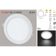 Cata Ct-5169 18 Watt Slim Led Panel Armatür %100 Alüminyum Kasa (470950495) Beyaz
