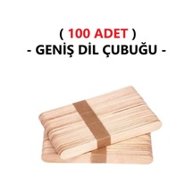 100 Adet Ahşap Büyük Geniş Dil Çubuğu Abeslang Dondurma Dil Basma Ağda Çubuğu Natural
