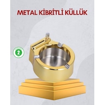 Paslanmaz Çelik Küllük Çakmaklı Masa Üstü Kullanım Çok Renkli