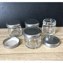 Mobilreyon - 50 Adet 29 Cc Cam Kavanoz - Gümüş Kapak - Hediyelik, Hobi, Düğün, Nişan-mini Kavanoz Diğer