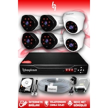 Bayicam 6 Kameralı Uzay 2 İç Kamera Set 1 TB HDD Full HD Gece Görüşlü Güvenlik Kamerası Sistemi