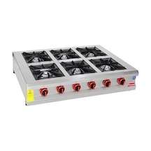 Himaksan Endüstriyel Doğalgazlı Set Üstü Sanayi Tip Altılı 6 Göz Ocak 150 120 25 Hmk-sog1510