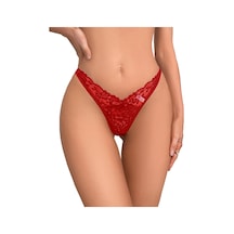 Liona Dantelli Kadın Kırmızı G-String Külot