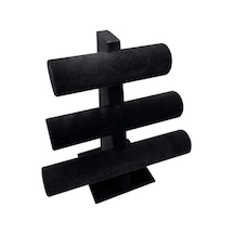 Yerli Üretim Süet Kumaş Siyah Renk Üçlü 30/26 Cm Kademeli Bileklik-saat Sergileme Standı Çok Renkli