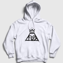 Presmono Unisex Logo Fall Out Boy Kapüşonlu Sweatshirt Beyaz