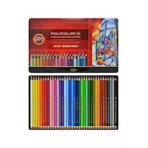 Koh-i Noor Polycolor Artist Kuru Boya Kalemi 36 Renk Metal Kutu Çok Renkli